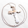 Image 2 : Sterling Silver Cross Pendant on 30" Sterling Silver Rope Chain. 4" Length by Just Over 2 1/4" Width