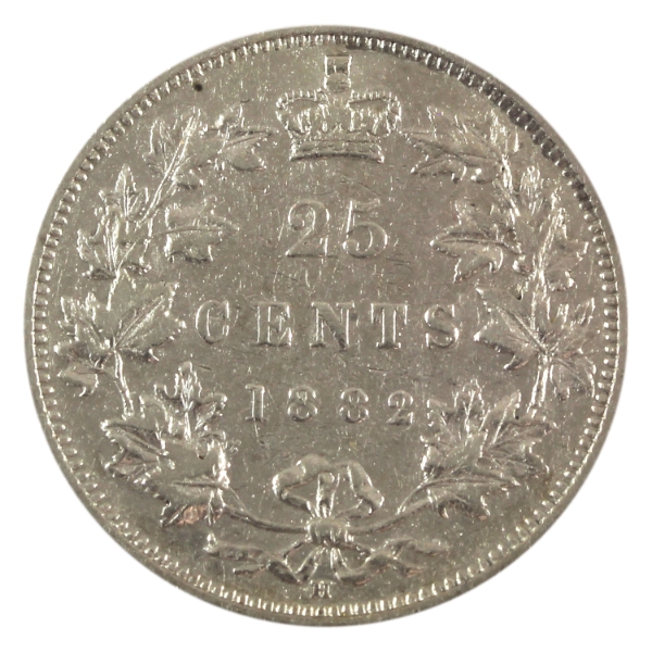 25-cent 1882H VF-EF (scratched)