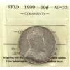Image 1 : Newfoundland 50-cent 1909 ICCS AU55