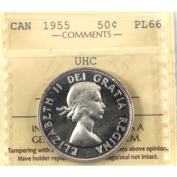 50-cent 1955 ICCS PL66 Ultra Heavy Cameo