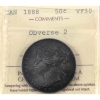 Image 1 : 50-cent 1888 Obv 2 ICCS VF30