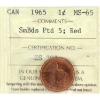 Image 1 : 1-cent 1965 SmBds Ptd 5 ICCS MS65 Red