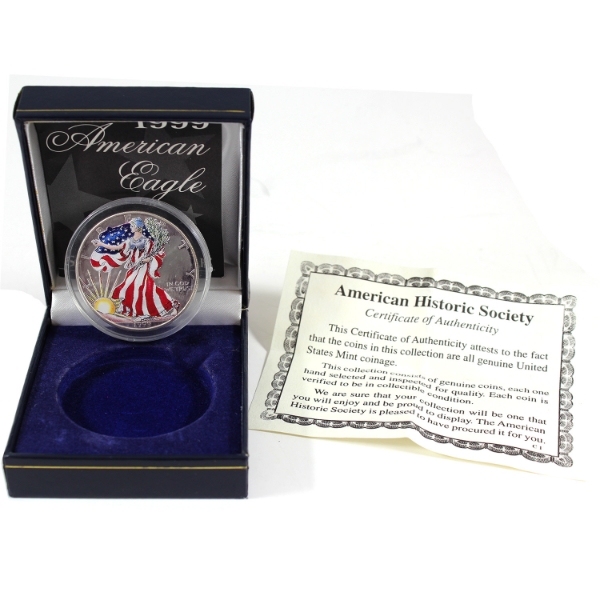 USA Silver 1999 Colourized Standing Liberty Coin (Tax Exempt)