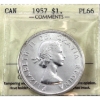 Image 1 : Silver $1 1957 ICCS PL66 