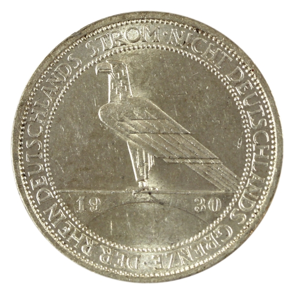 Germany Weimar Republic Silver 1930A 3 Reichsmark UNC+