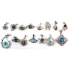 Image 1 : Group Lot of 15x "Evil Eye" Sterling Silver Pendants of all Different Designs. 15pcs