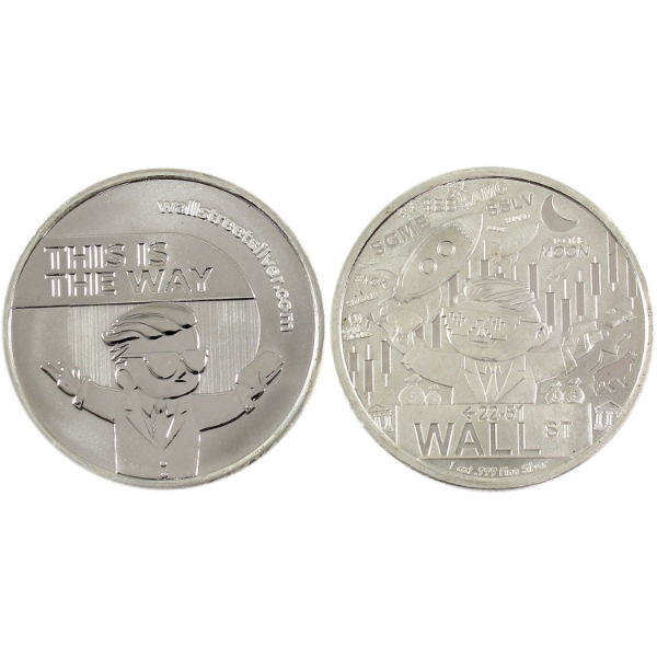 2x 1oz Wall Street Silver .999 Fine Silver Rounds. 2pcs (Tax Exempt)