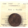 Image 1 : 1-cent 1897 ICCS MS63 Red & Brown