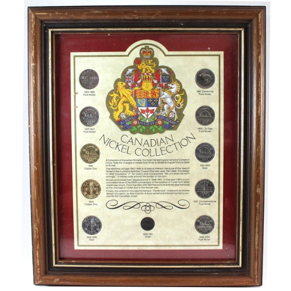 *Canadian Nickel Collection 11-coin Set in Wooden Frame