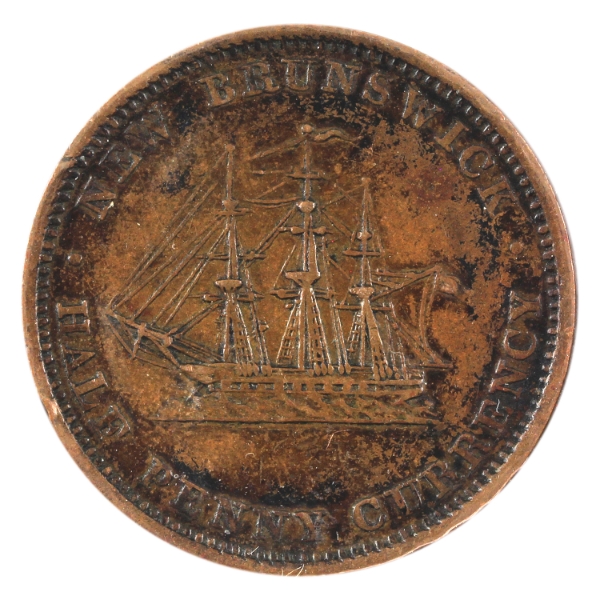 BR-912 CH# NB-1B 1854 New Brunswick Half Penny Token