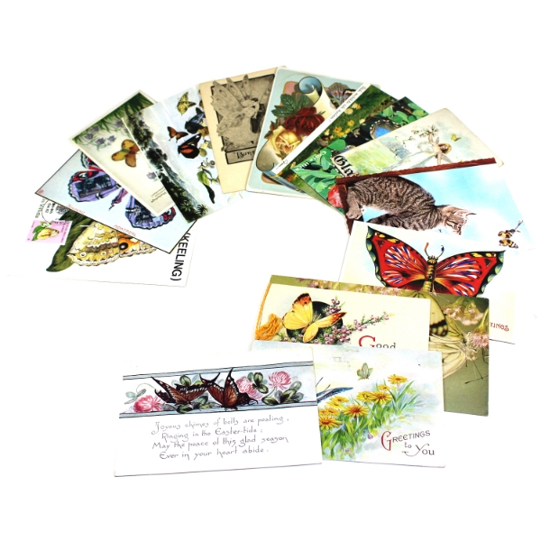 Lot of 15x Mid to Late 20th Century Butterfly Themed World Postcards & Greeting Cards. 15pcs. 