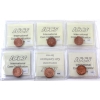 Image 2 : 1-cent 2005, 2005P, 2006 Non-Mag, 2006 Logo Non-Mag, 2006 Logo Mag & 2006P Mag ICCS MS65 Red. 6pcs
