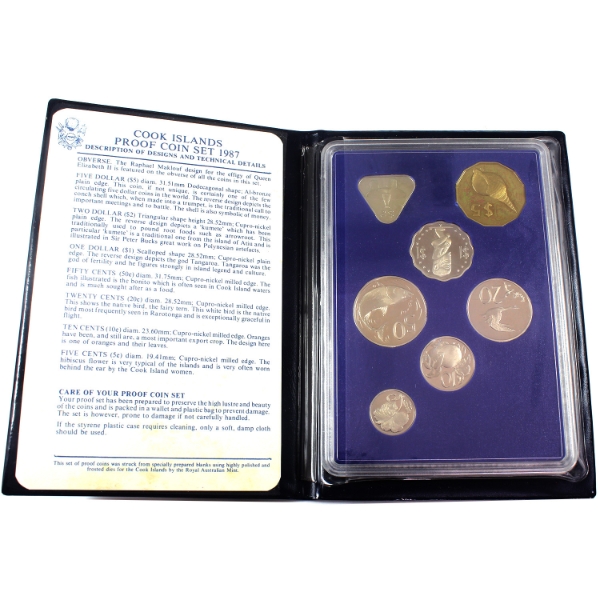 Cook Islands 1987 250th Anniversary of the Birth of James Cook 7-Coin Proof Set
