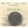 Image 1 : 50-cent 1973 Missing AD ICCS MS64