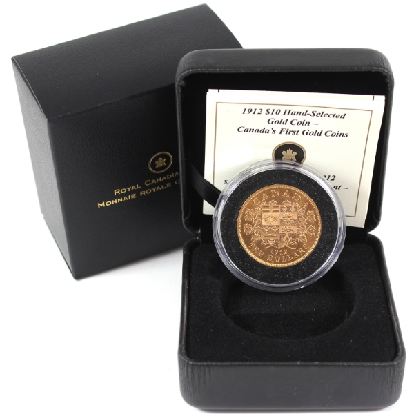 1912 Gold $10 Hand-Selected Gold Coin - Canada's First Gold Coins in RCM Packaging