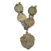 Image 2 : Partial Necklace w/ Great Britain 4x 1918-1931 3 Pence Coins & Universal Archconfraternity Pendant 