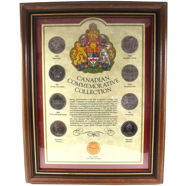 Canadian Commemorative Collection 9-Coin Set in Wooden Frame