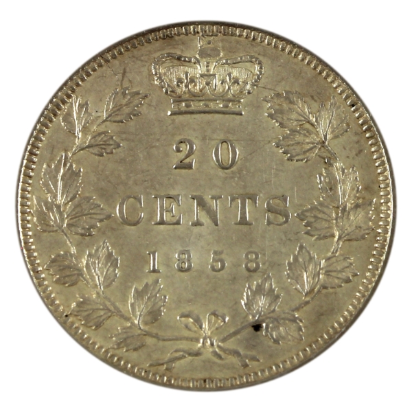 20-cent 1858 Coinage UNC+ (Rubbed)
