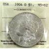 Image 1 : USA Silver 1904-O Morgan Dollar ICCS MS62 
