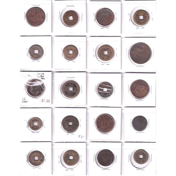 Group Lot of 26x Mixed China Mostly Cash Coins. Sold as is. 26pcs
