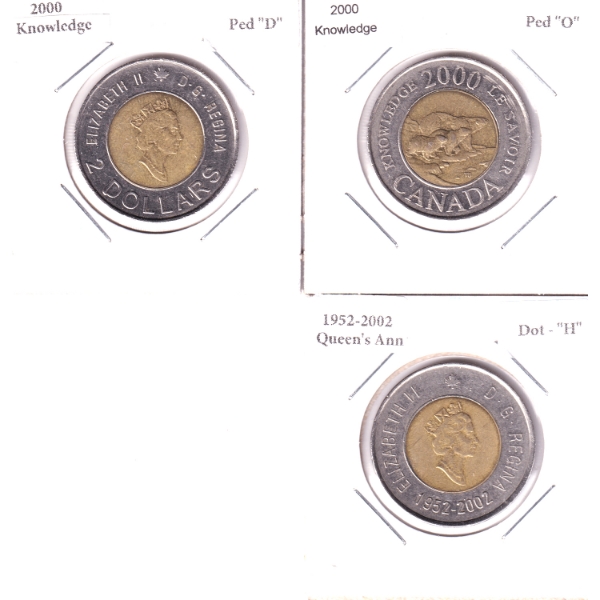 $2 2000-2002 Varieties. 3pcs.