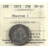 Image 1 : 25-cent 1871 Obv 1 ICCS EF45
