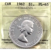 Image 1 : Silver $1 1962 ICCS PL65