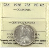 Image 1 : 25-cent 1928 ICCS MS62