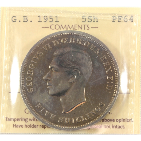 Great Britain 1951 5 Shilling ICCS PF64