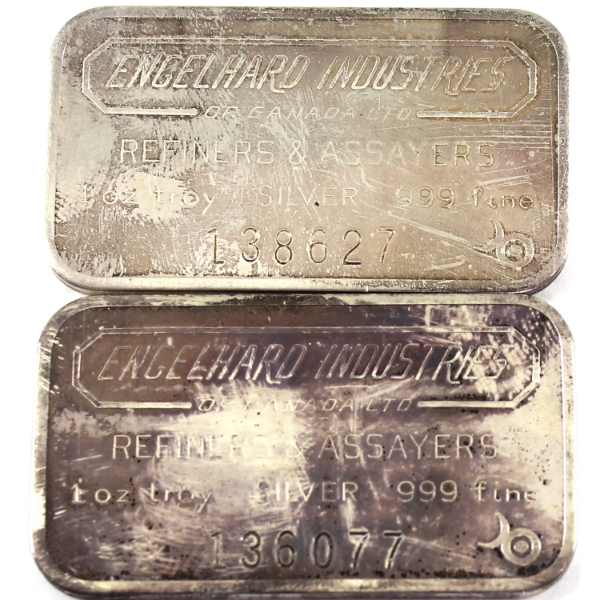 2x 1oz Engelhard c.1970's Canadian Landscape .999 Silver Bars. 2pcs. *Mintage of <500!* (Tax Exempt)