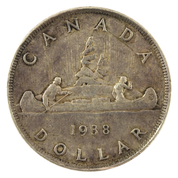 Silver $1 1938 George VI VF