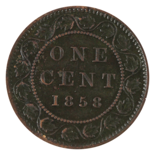 1-cent 1858 EF (Scratched)