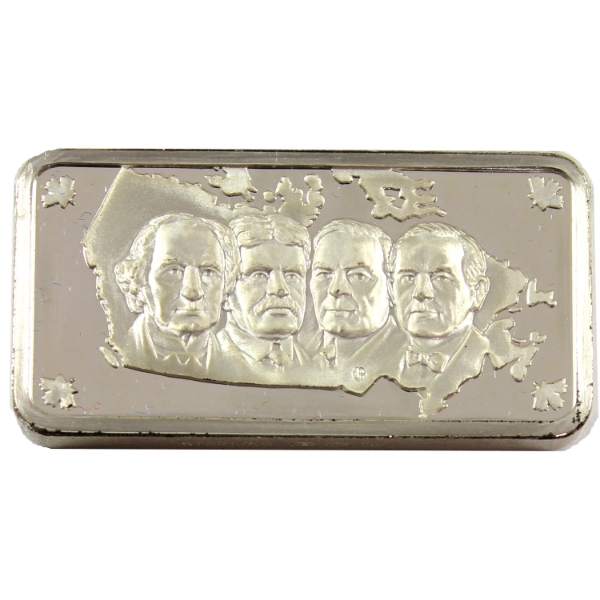 Franklin Mint 1973 Canada Commemorative Dominion Day 1000 Grains Sterling Silver Proof Ingot