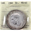 Image 1 : Silver $1 1946 ICCS MS60