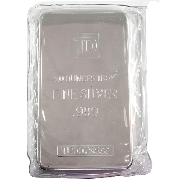 10oz TD Bank .999 Fine Silver Bar (Tax Exempt)