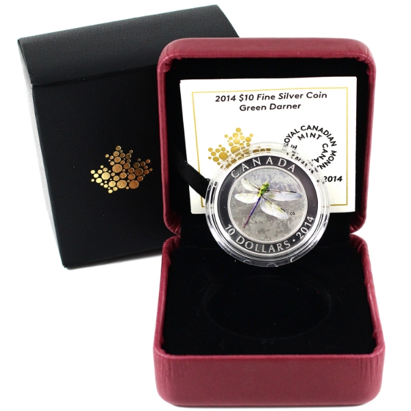 2014 $10 Dragonfly - Green Darner Fine Silver Coin (Tax Exempt)