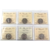 Image 1 : 5-cent 1964, 1965, 1966, 1967, 1969, & 1970 ICCS PL65 HC. 6pcs