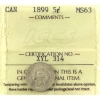 Image 1 : 5-cent 1899 ICCS MS63