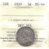 Image 1 : 5-cent 1927 ICCS MS64