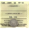 Image 1 : 5-cent 1889 ICCS VF30