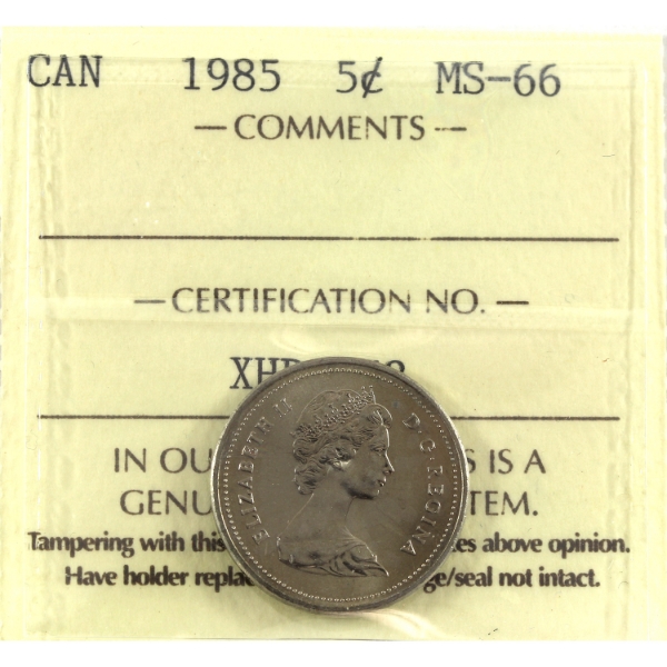 5-cent 1985 ICCS MS66