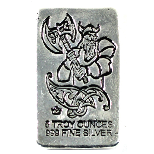 5oz Monarch-Viking Warrior .999 Silver Bar (Tax Exempt)