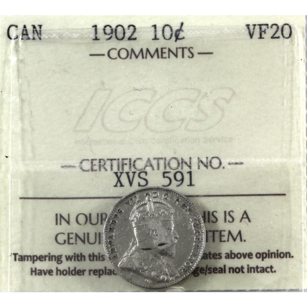 10-cent 1902 ICCS VF20