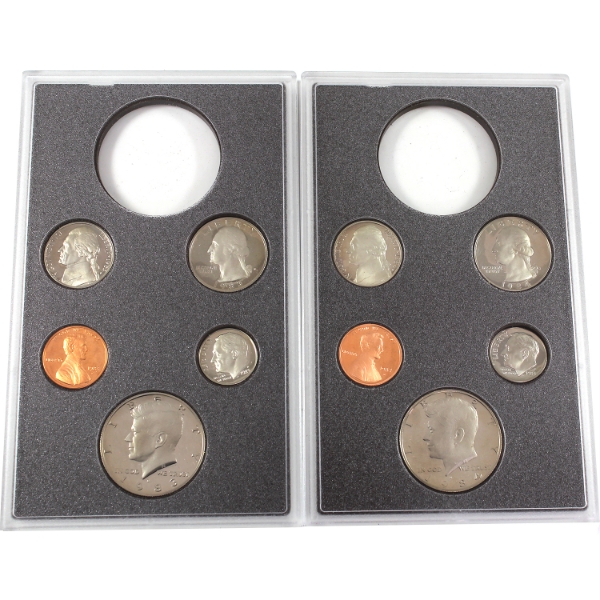 USA 1983 & 1984 Proof Sets w/ Silver Dollars Removed. 2pcs.