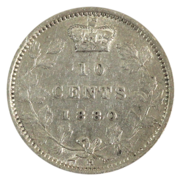 10-cent 1880H Obverse 2 VF-EF