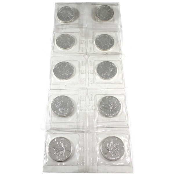 10x 1oz 1989 $5 SML .9999 Fine Silver in Sealed Sheet. 10pcs