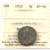 Image 1 : 5-cent 1932 ICCS AU50