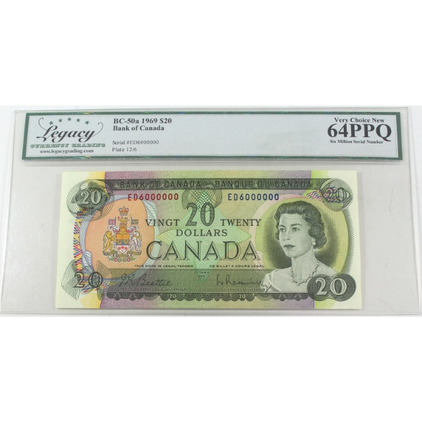 BC-50a 1969 $20 Million SN: ED6000000 Legacy CUNC64 PPQ Beattie-Rasminsky 