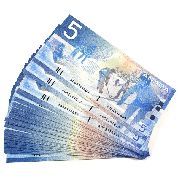 BC-62a 2001 $5 Bulk Lot of Consecutive Knight-Dodge SN:AOB6594809-"59. 50pcs.