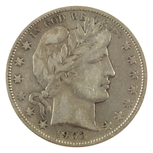 USA Silver 1903S Barber Half Dollar VF-EF